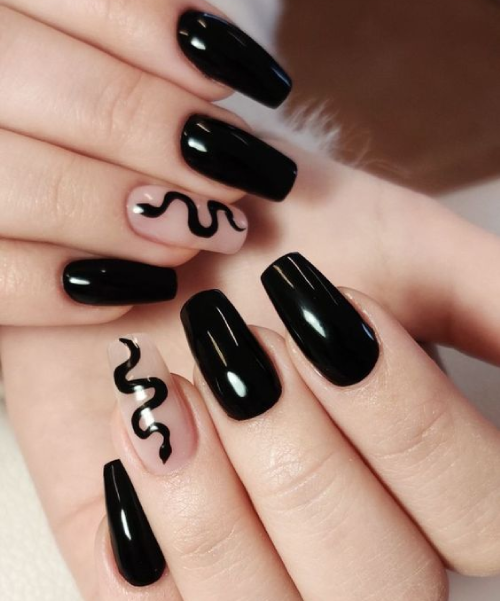 Black French Tips Press On Nails