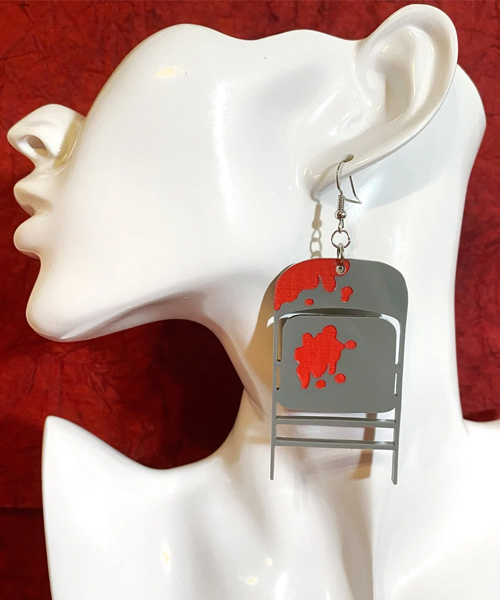 Bloody Steel Chair Earrings