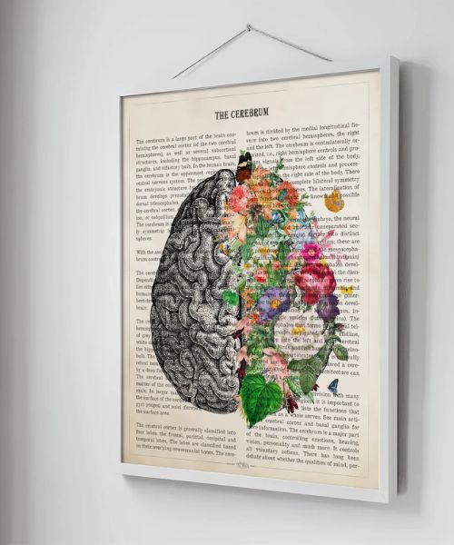 Brain Art Flower Anatomy Print
