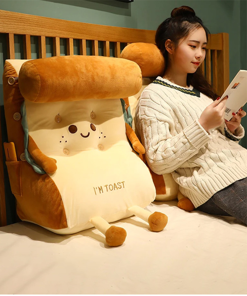 Bread Toast Plush Cushion
