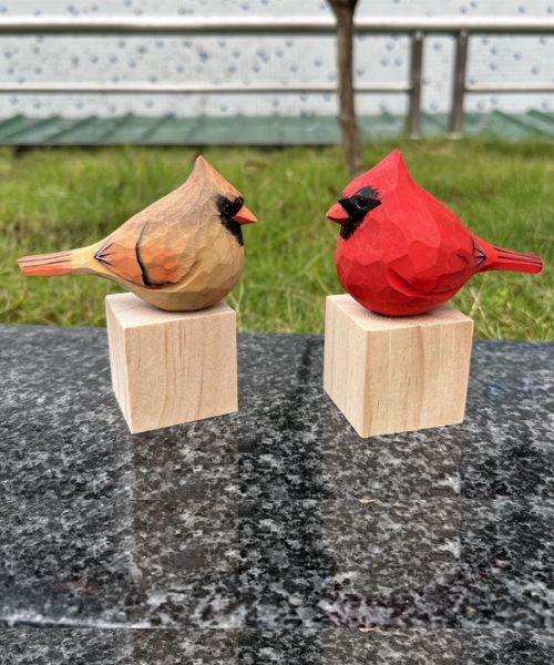 Cardinal Couple Figurines