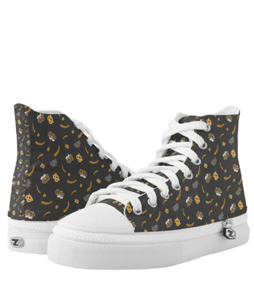 Chasing Fun With Festival Pattern High Cut Sneakers