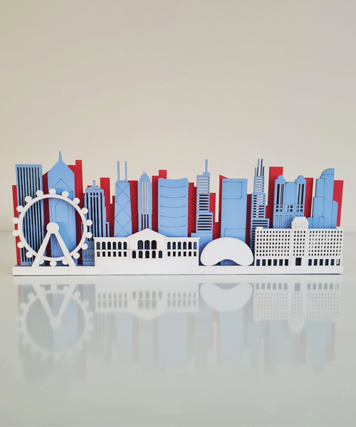 Chicago 3D Skyline Wooden Home