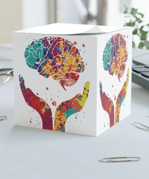 Colorful Brain Note Cube