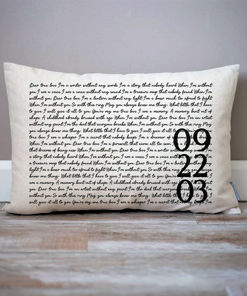 Cotton Anniversary Song Pillow