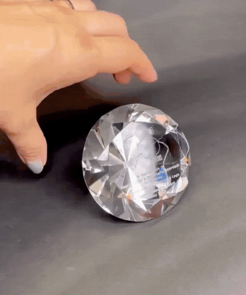 Crystal Paper Weight Diamond Cut