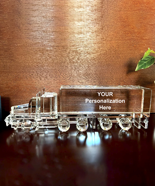 Crystal Semi Truck Figurine