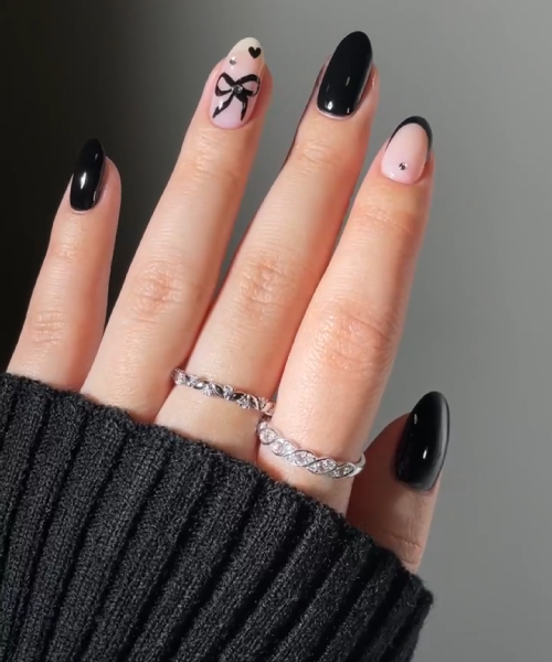 Dark Coquette Nails