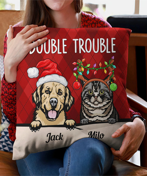 Double Trouble - Personalized Pillow.