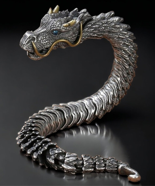 Dragon Bracelet 925 Silver Vintage Head