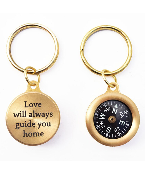  Personalized Engraved Compass keychain