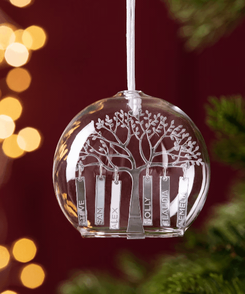 Family Tree Glass Dome Bauble
