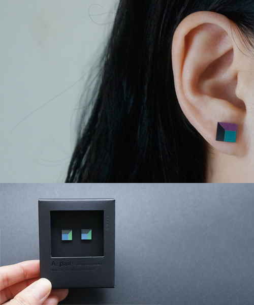 Flip Lenticular Square earrings