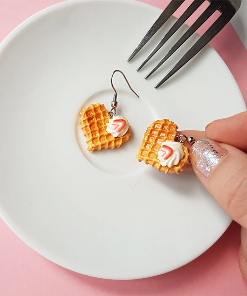 Heart Waffle Earrings