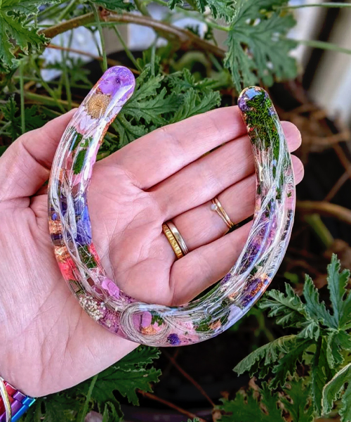 Horseshoe with Horsehair and Flowers