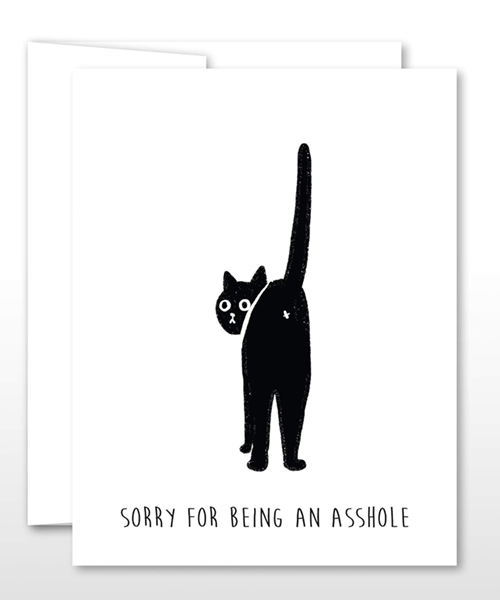 Im Sorry Asshole Cat Card