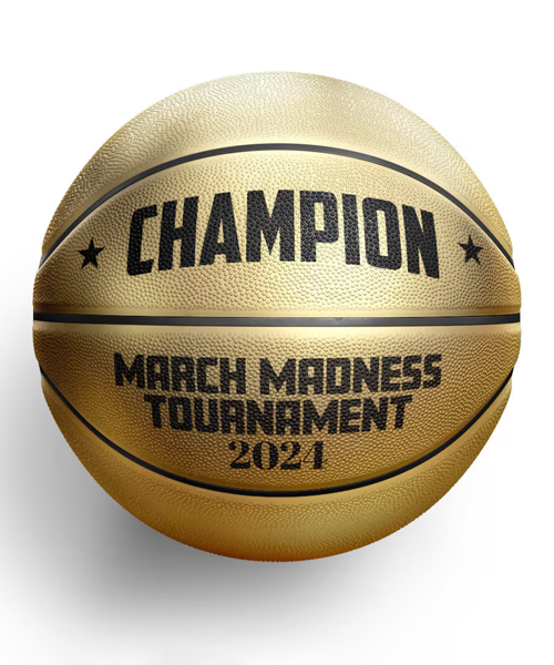 March Madness Champion Gold Basketball