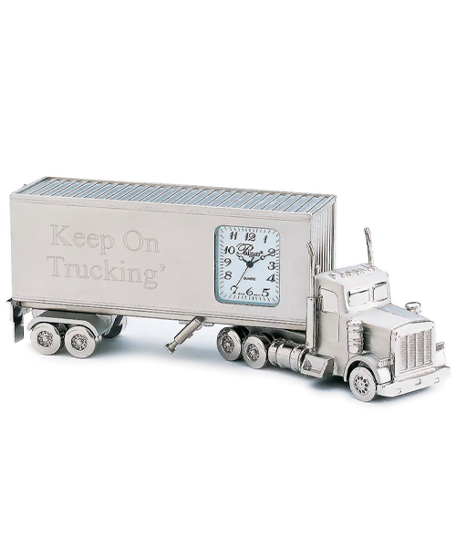 Metal Semi Truck Clock