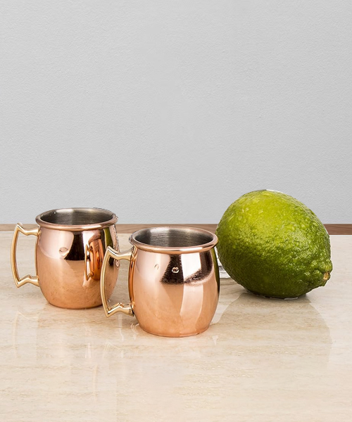 Mini Copper Moscow Mule Mug Shot Glasses: Set of 4