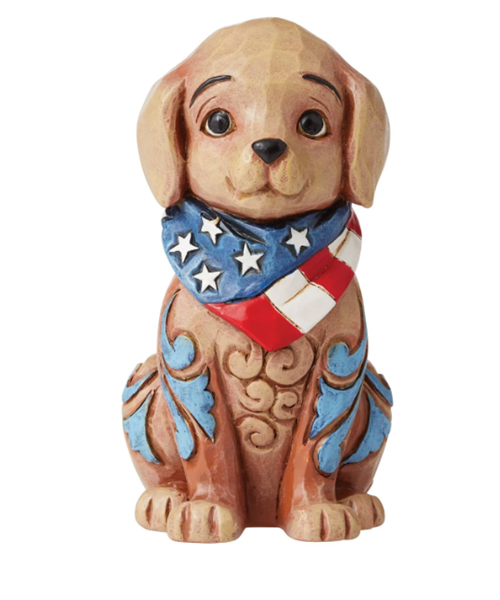 Mini Patriotic Puppy Figurine