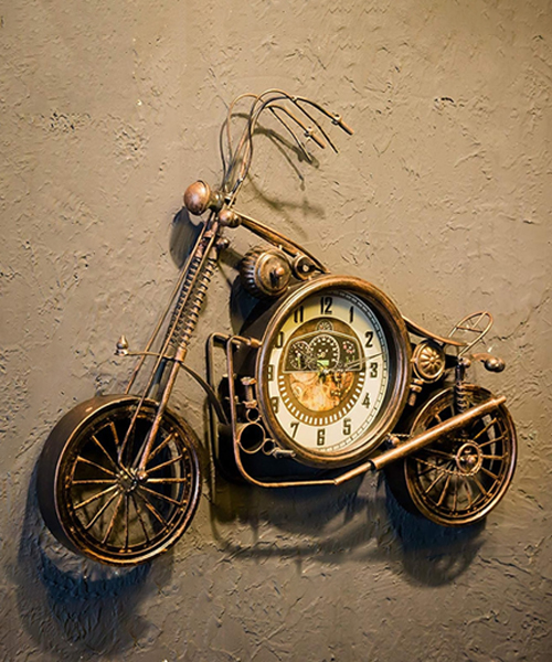 Motorcycle-Shaped Wall Clock