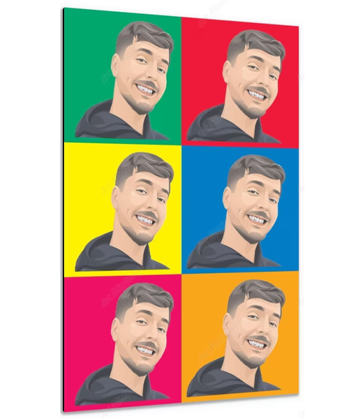 Mr Beast Poster In Andy Warhol Style