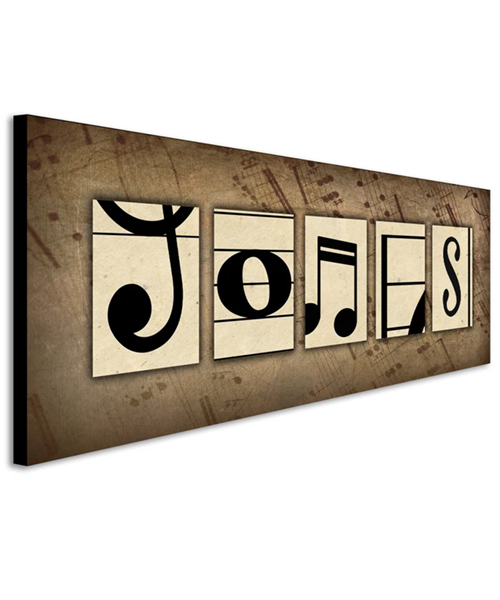 Music Note Name Decor