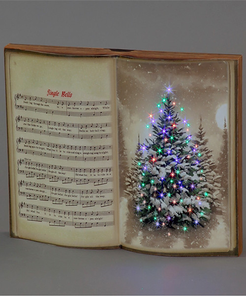 Musical Book Canvas with Xmas Tree