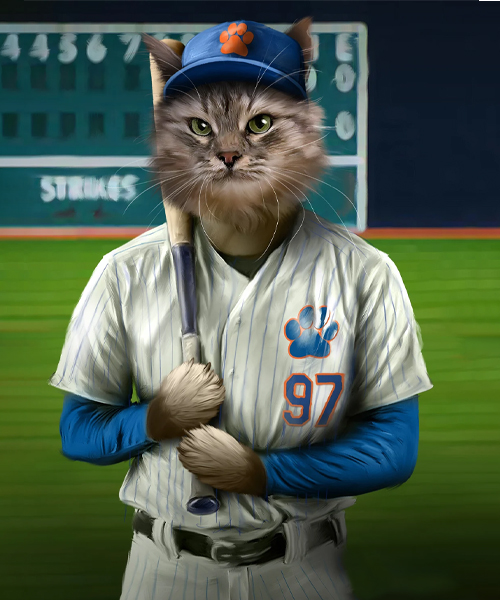 New York 1 Baseball Pet Portrait