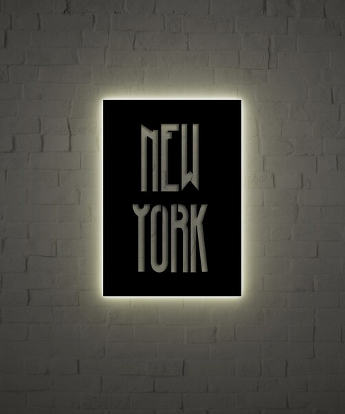 New York Large Metal Sign