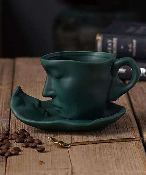 Nordic Face Mug And Saucer