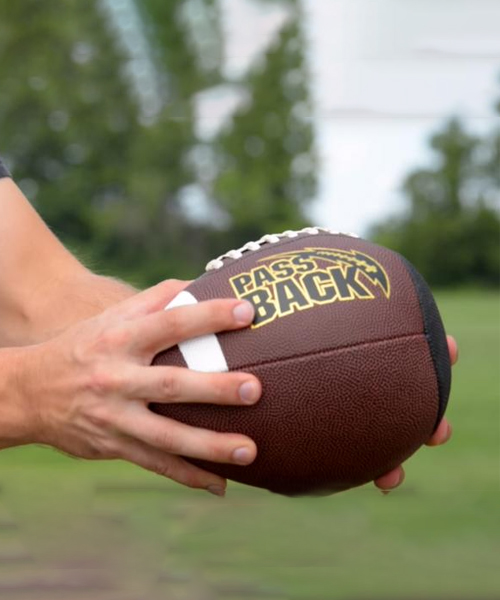 Passback Football To Play Catch with Yourself Using a Wall