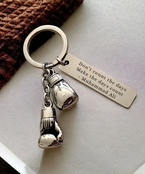 Personalised Double Boxing Glove Keyring