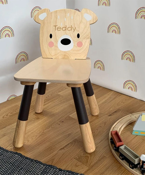 Personalised Wooden Bear Chair Childrens