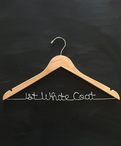 Personalized 1st White Coat Hanger: Doctor’s 1st Choice