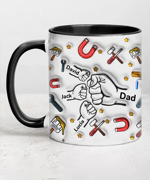 Personalized Fist Bump Fathers Day Mug
