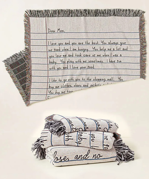 Personalized Handwritten Letter Blanket