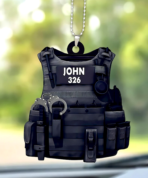 Police Bulletproof Vest Flat Keychain