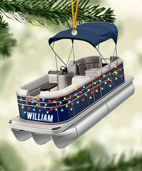 Personalized Pontoon Boat Ornament