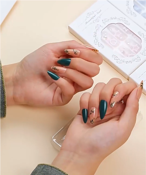 Pink Nails With Glitter Design