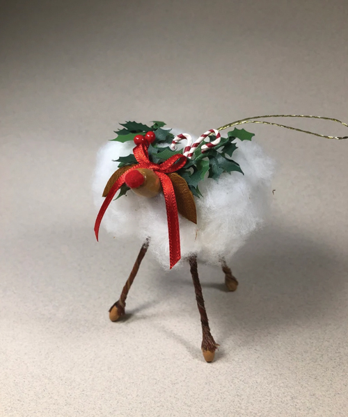 Reindeer Ornament Cotton Boll