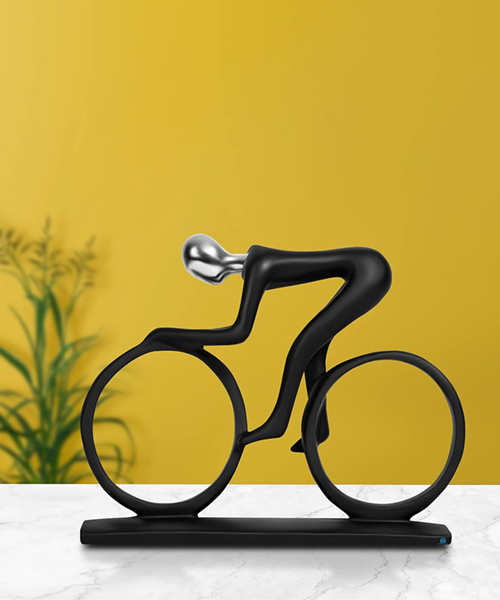 Resin Bicycler Statue Cyclist Figurine
