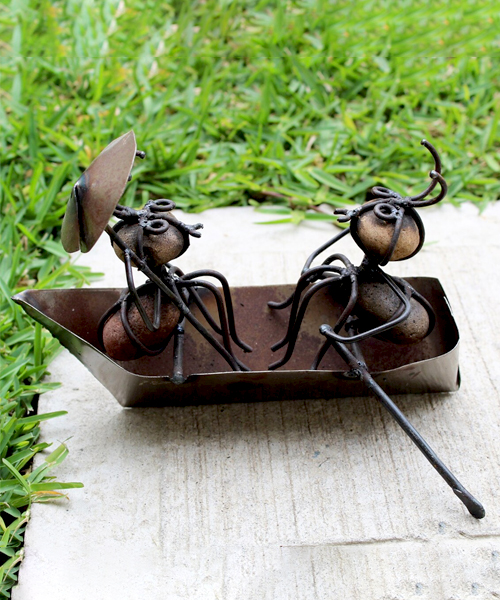 Romantic Rowing Boat Ant Figurine