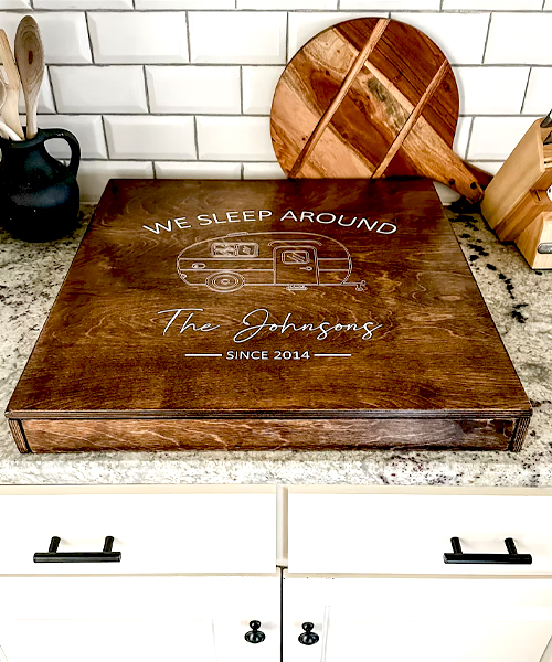 RV Engraved Camper Stove Cover