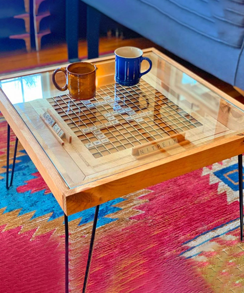 Scrabble Table for Wordy Coffee Lovers