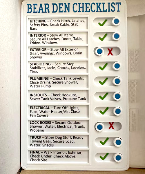 Slider RV Checklist