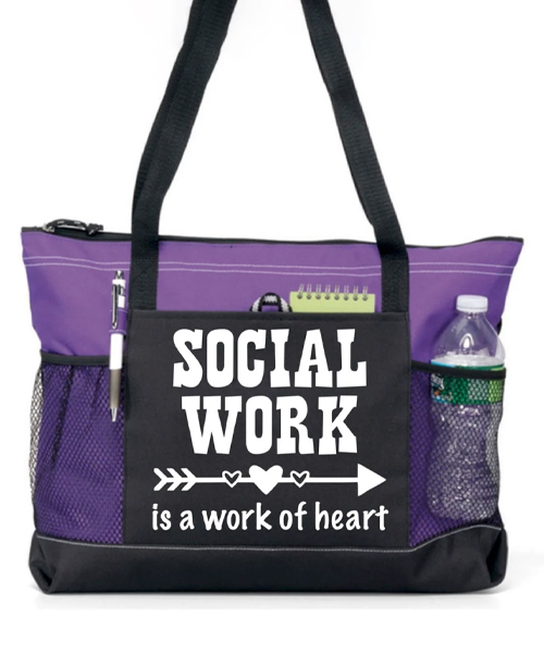 Social Work Is A Work Of Heart Bag