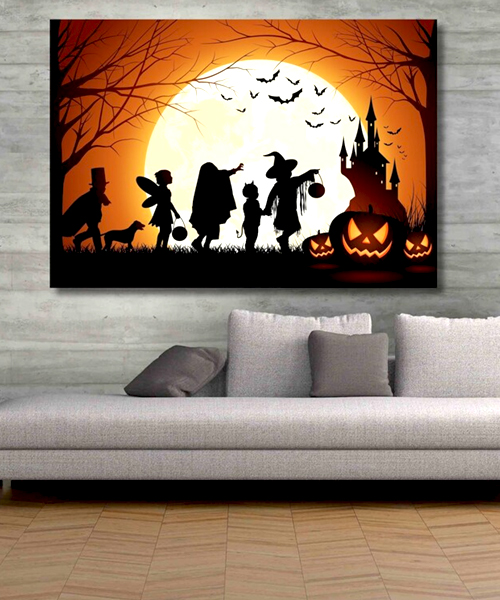 Spooky Halloween Pumpkin Canvas