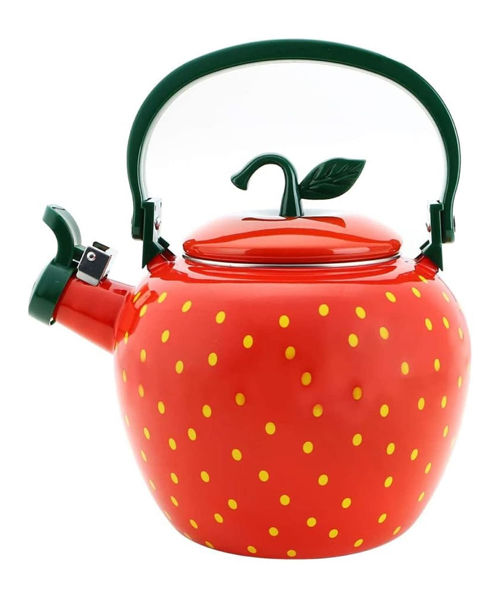 Strawberry whistling tea kettle