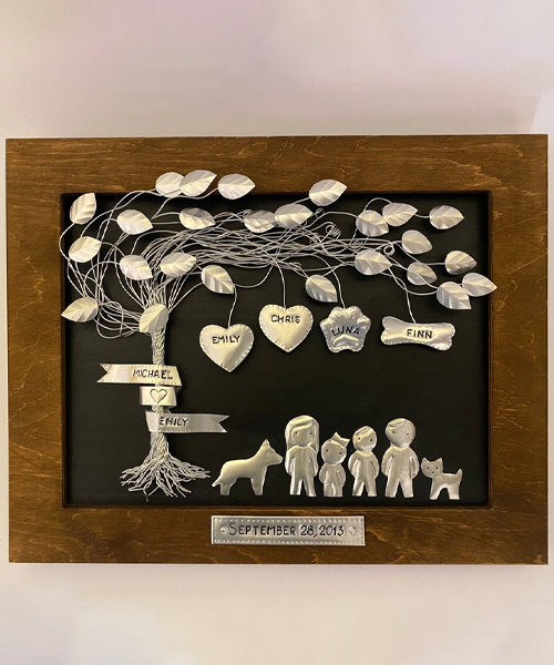 Tin Figures Family Tree Gift